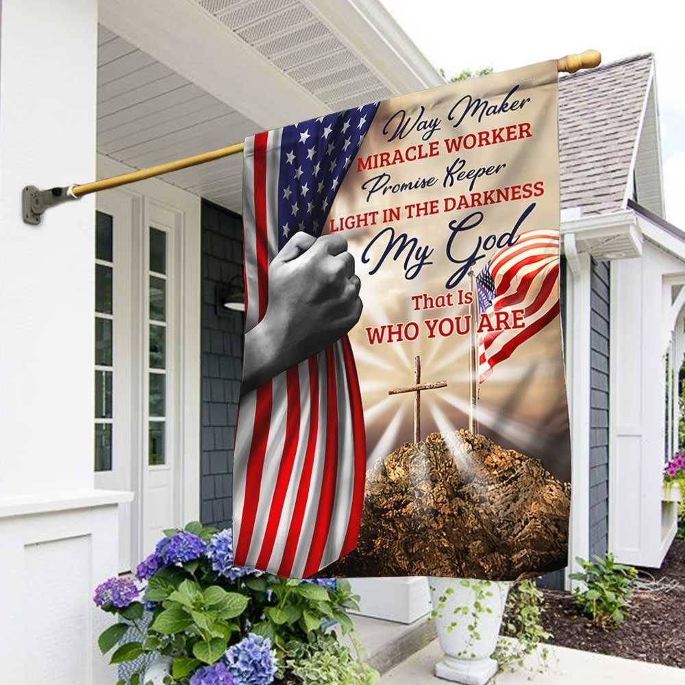 Cross US Flag Way Maker  Miracle Worker DBD3109F
