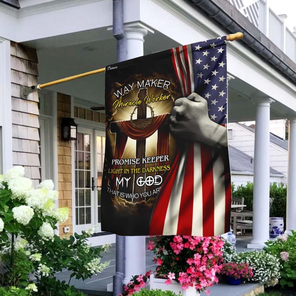 Cross With Jesus Flagwix™ Way Maker And Miracle Worker Flag