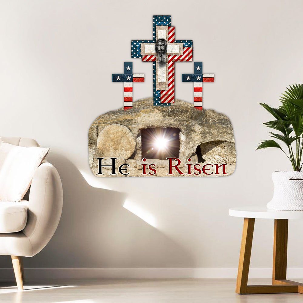 Crucifix Christ On Cross Easter Hanging Metal Sign LHA2046MS