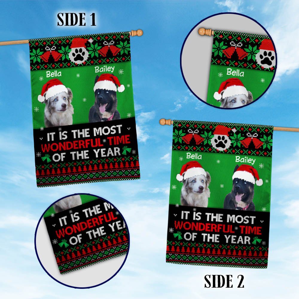 Custom Christmas Dogs Bella & Bailey Flag MLH1961FCT