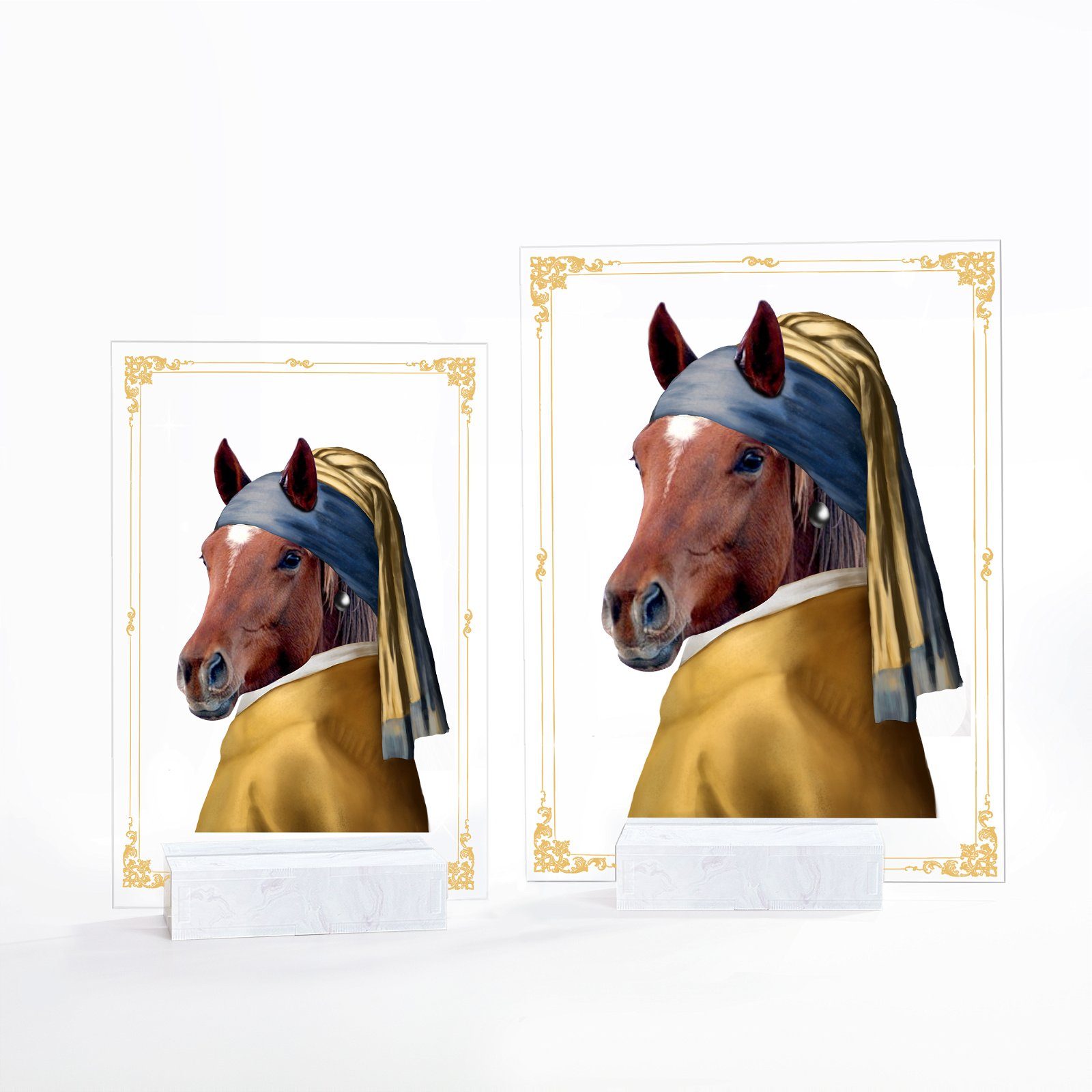 Custom Horse Personalized Horse With a Pearl Earring Custom Pet Portrait BNN64ASCT