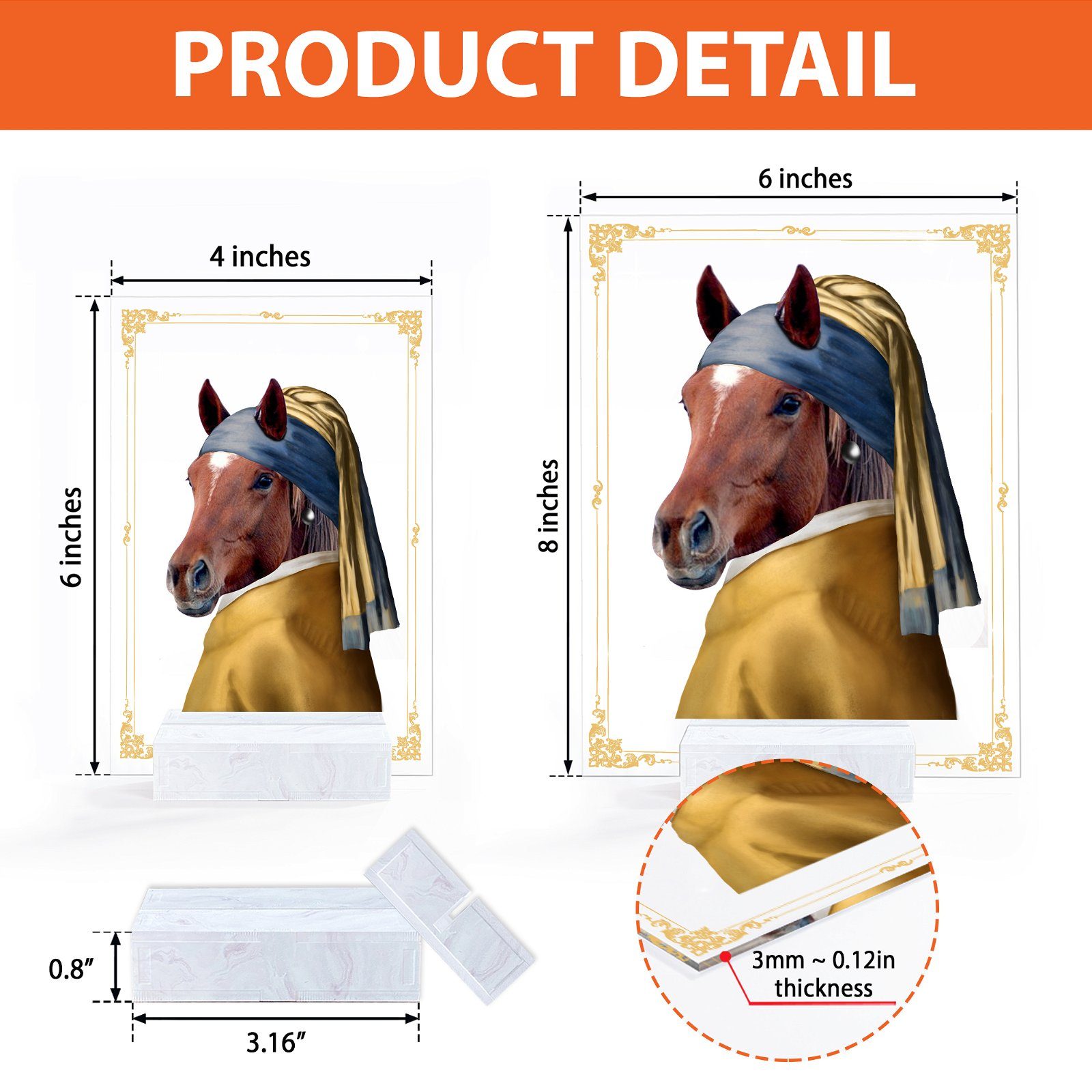 Custom Horse Personalized Horse With a Pearl Earring Custom Pet Portrait BNN64ASCT