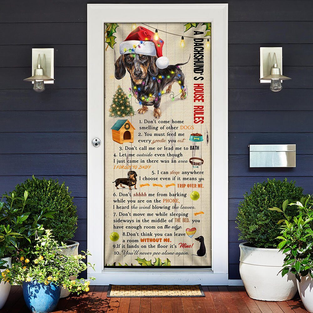 Dachshund’s House Rules Door Cover