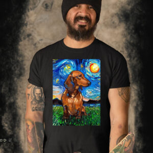 Official dachshund Dog Starry Night Style Poster Shirt