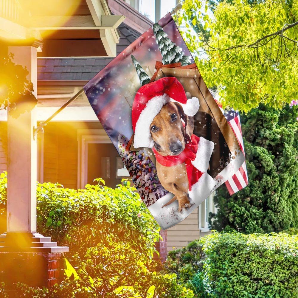 Dachshund Christmas Flag