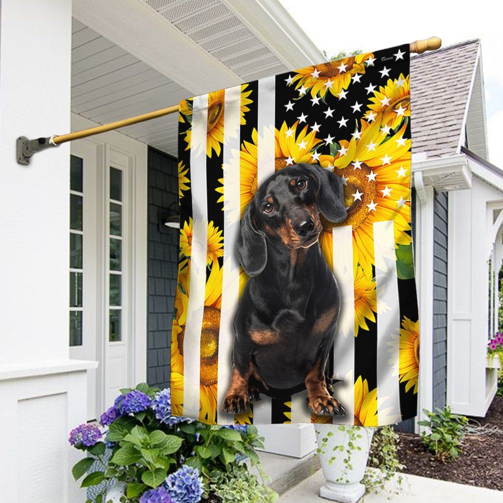 Dachshund Flag Sunflower Dachshund Dog Flag TRV1826F