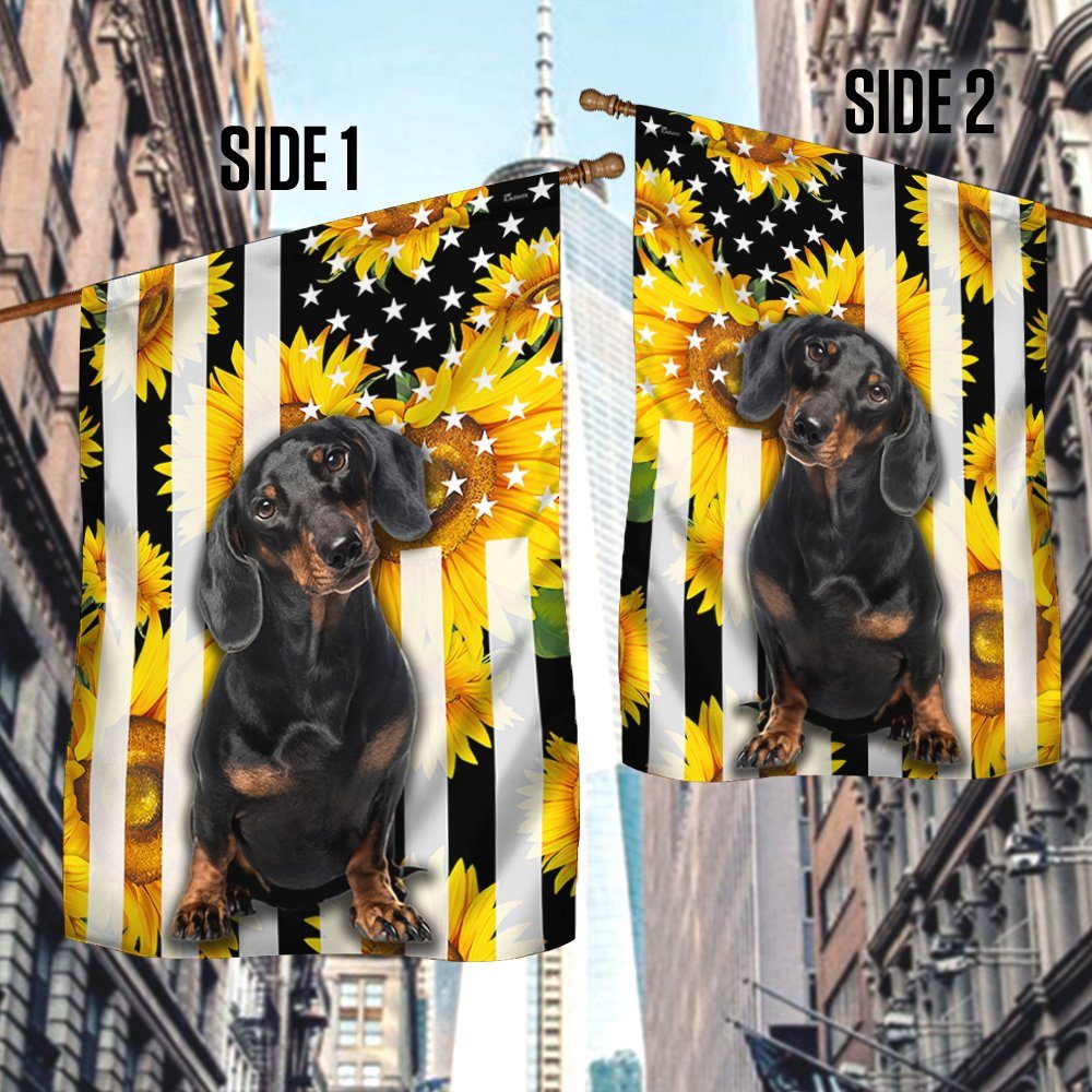 Dachshund Flag Sunflower Dachshund Dog Flag TRV1826F