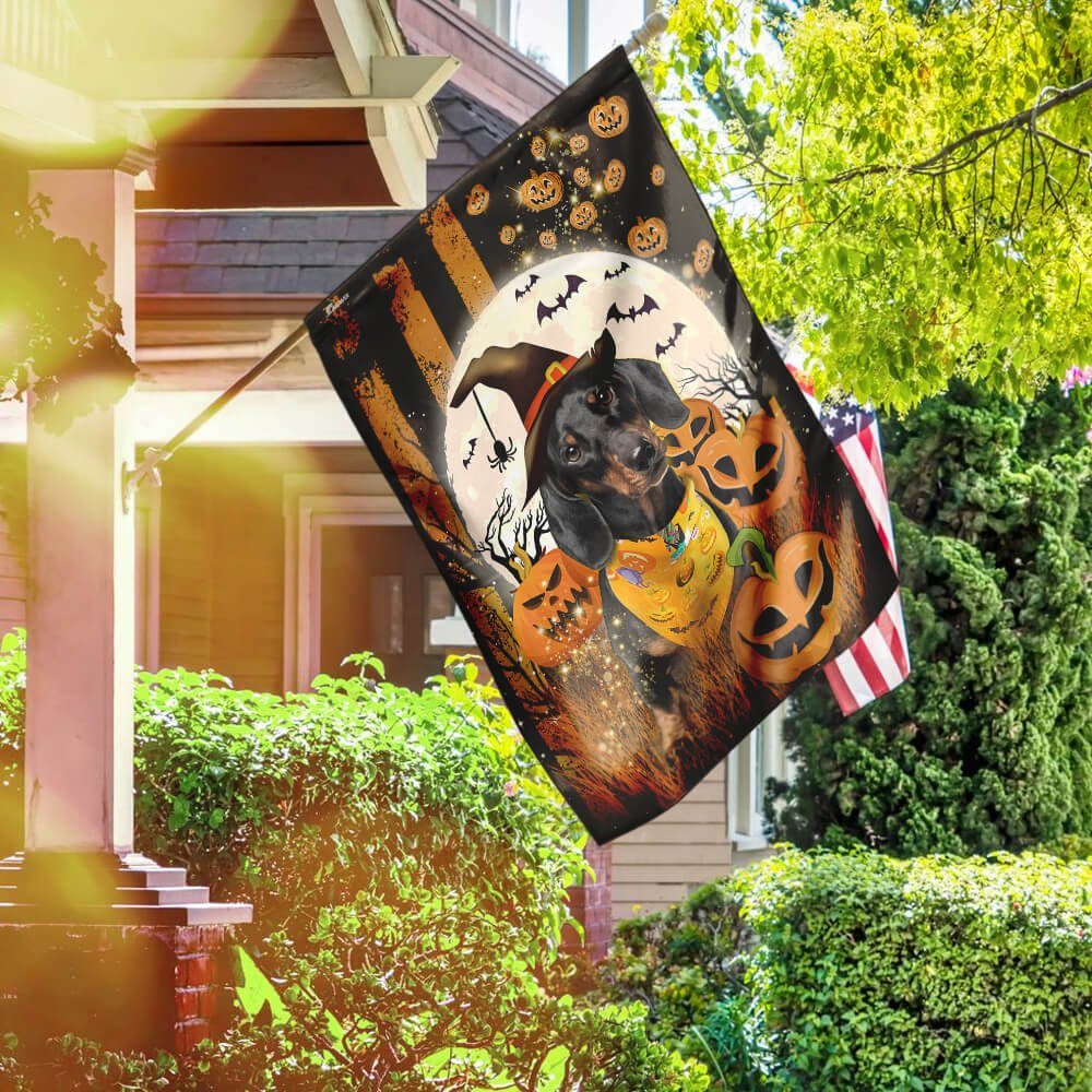 Dachshund Halloween Flag