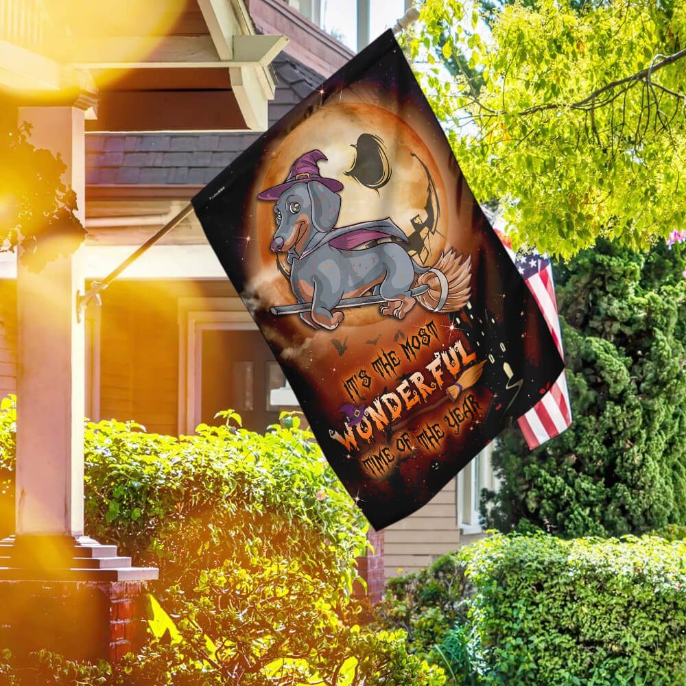 Dachshund Halloween Flag