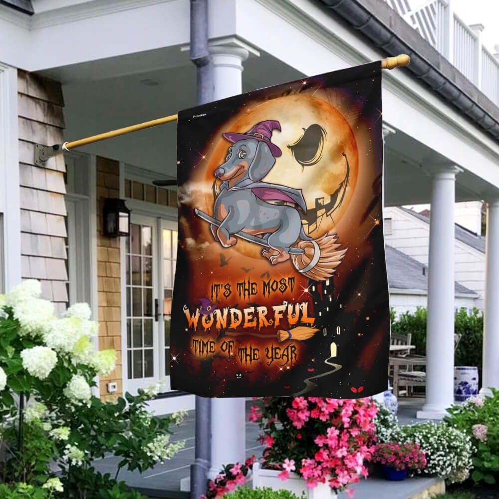 Dachshund Halloween Flag