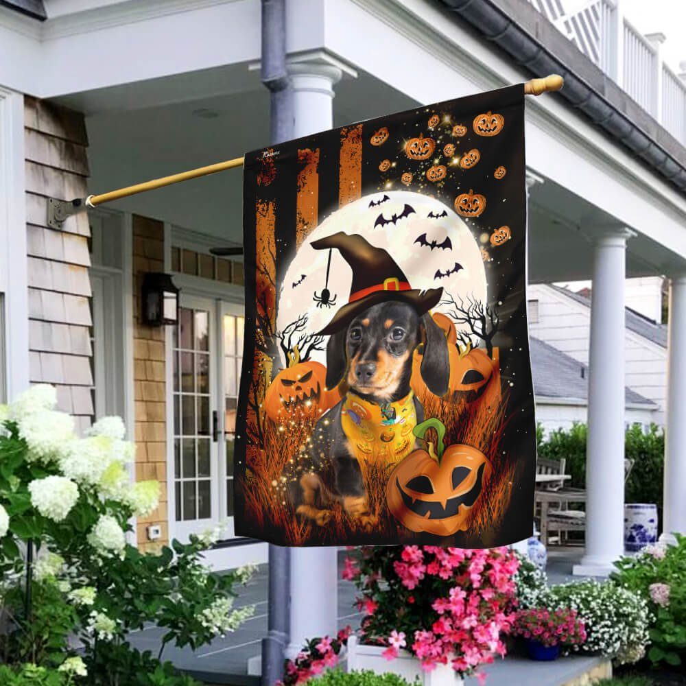 Dachshund Halloween Flag