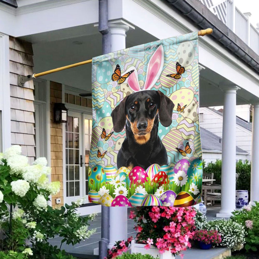Dachshund Happy Easter Flag