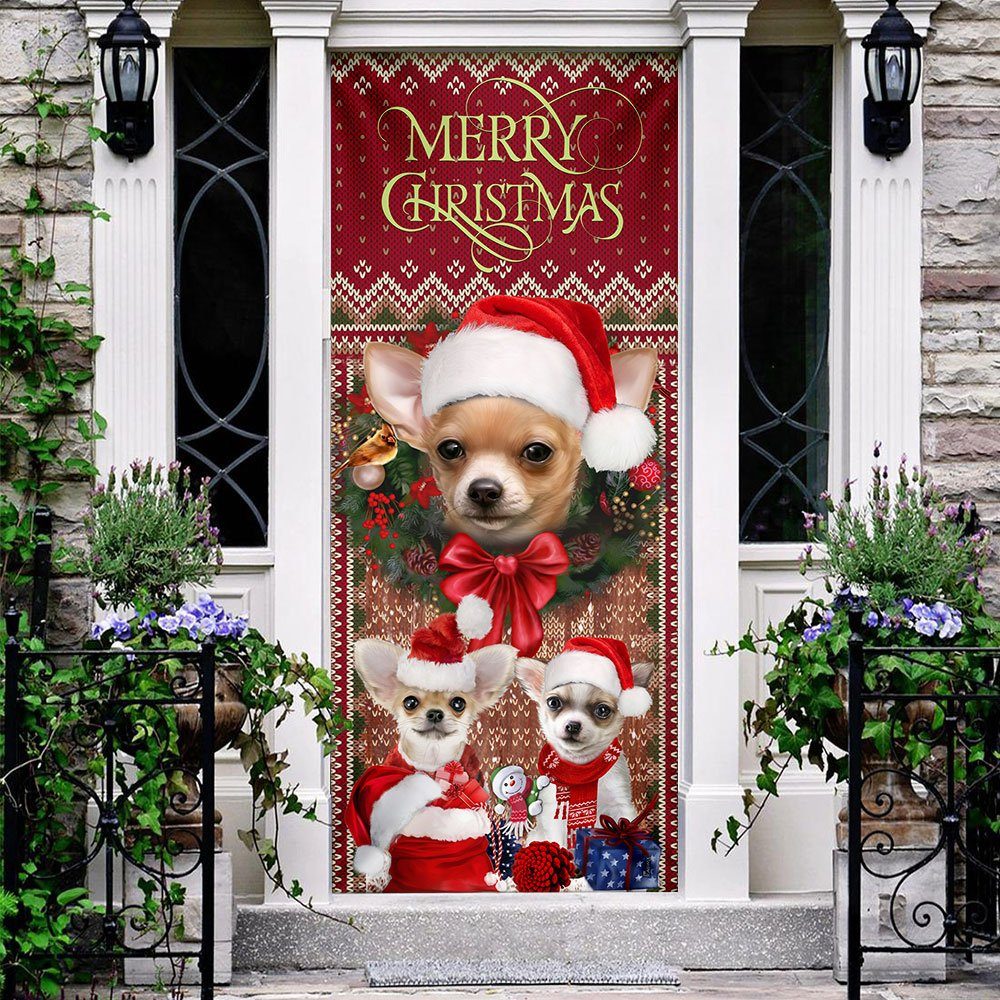 Dachshund Happy House Christmas Door Cover