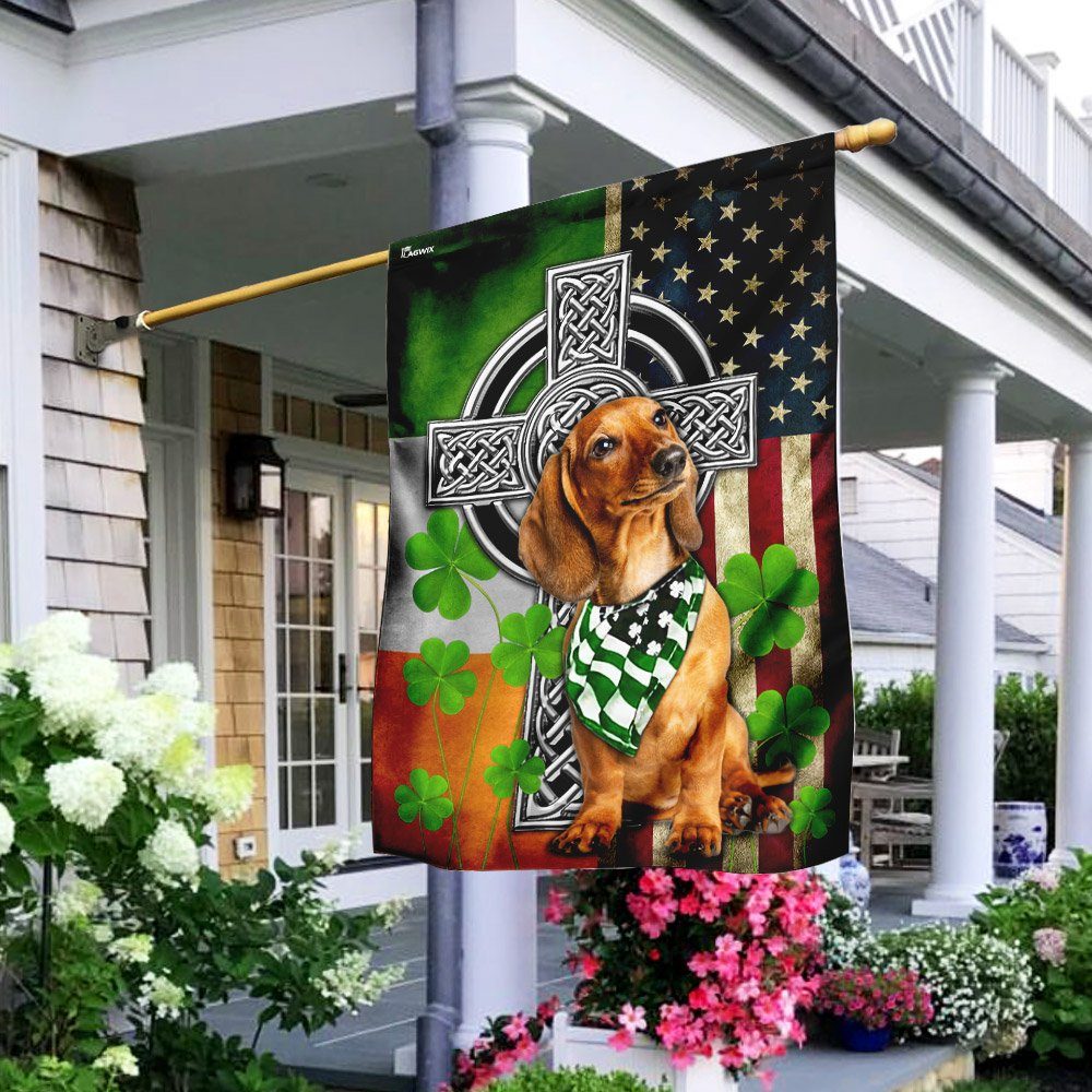 Dachshund Irish Cross Flag