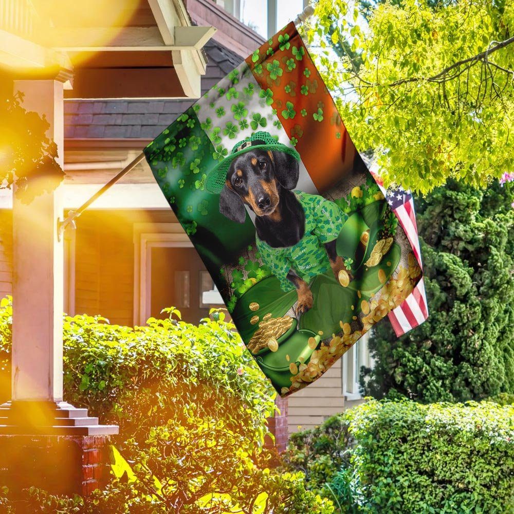 Dachshund St. Patrick's Day Flag