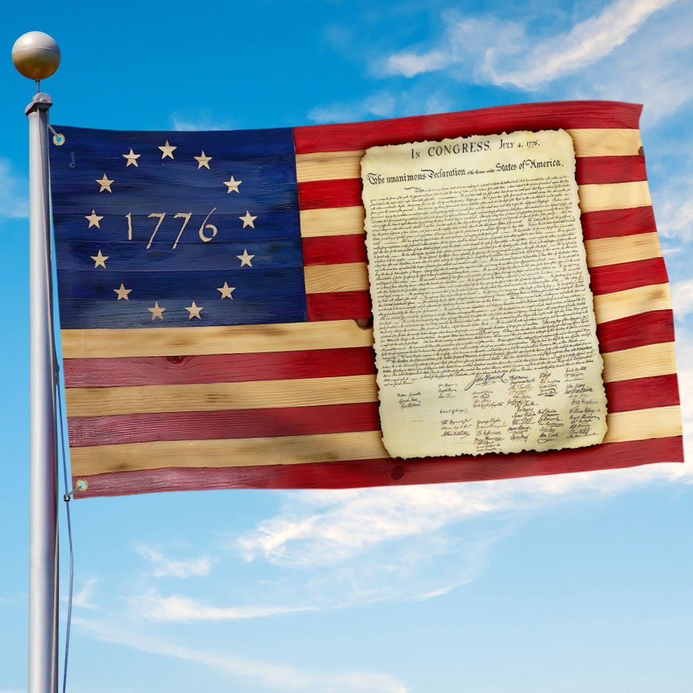 Declaration of Independence 1776 American Grommet Flag MLN837GF Declaration of Independence 1776 American Grommet Flag MLN837GF
