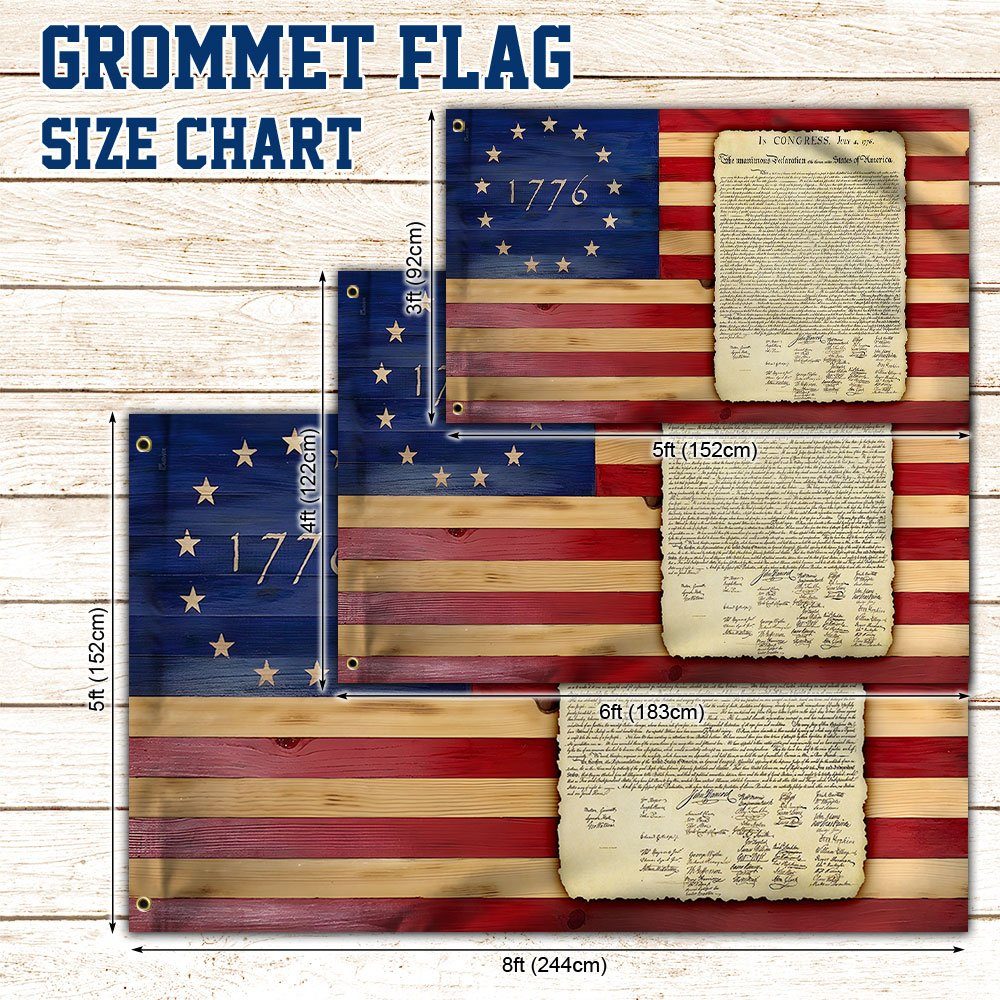 Declaration of Independence 1776 American Grommet Flag MLN837GF Declaration of Independence 1776 American Grommet Flag MLN837GF