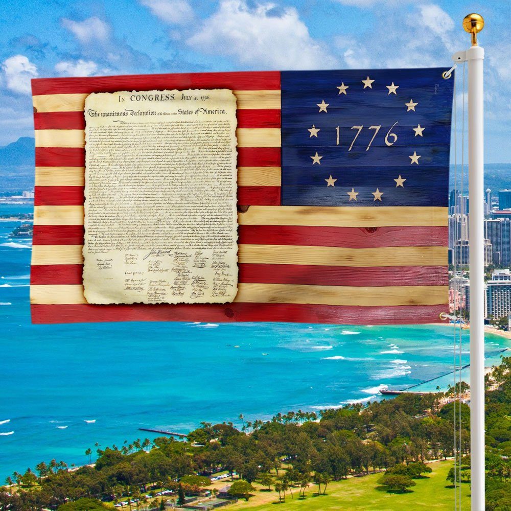 Declaration of Independence 1776 American Grommet Flag MLN837GF Declaration of Independence 1776 American Grommet Flag MLN837GF