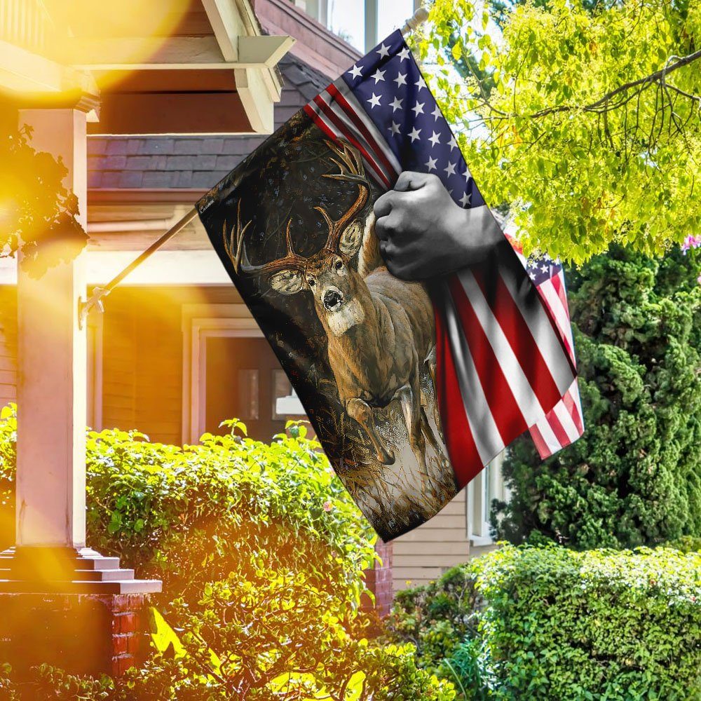 Deer American Flag