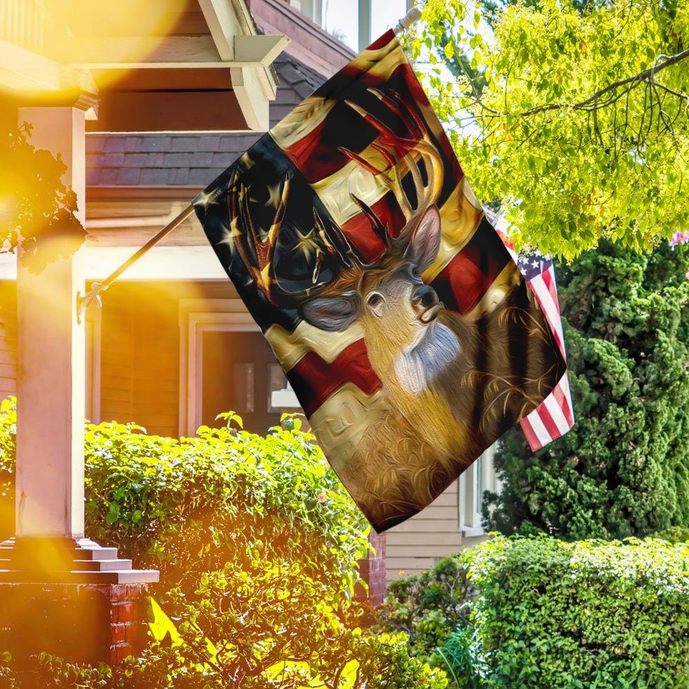 Deer American US Flag