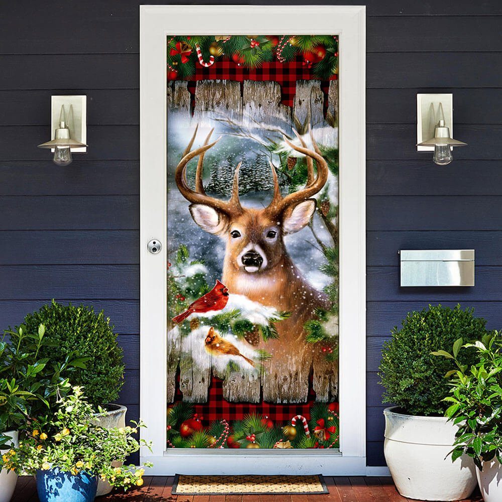 Deer Christmas Door Cover