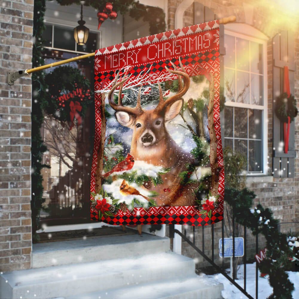 Deer Christmas Flag