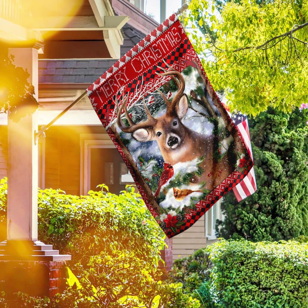 Deer Christmas Flag