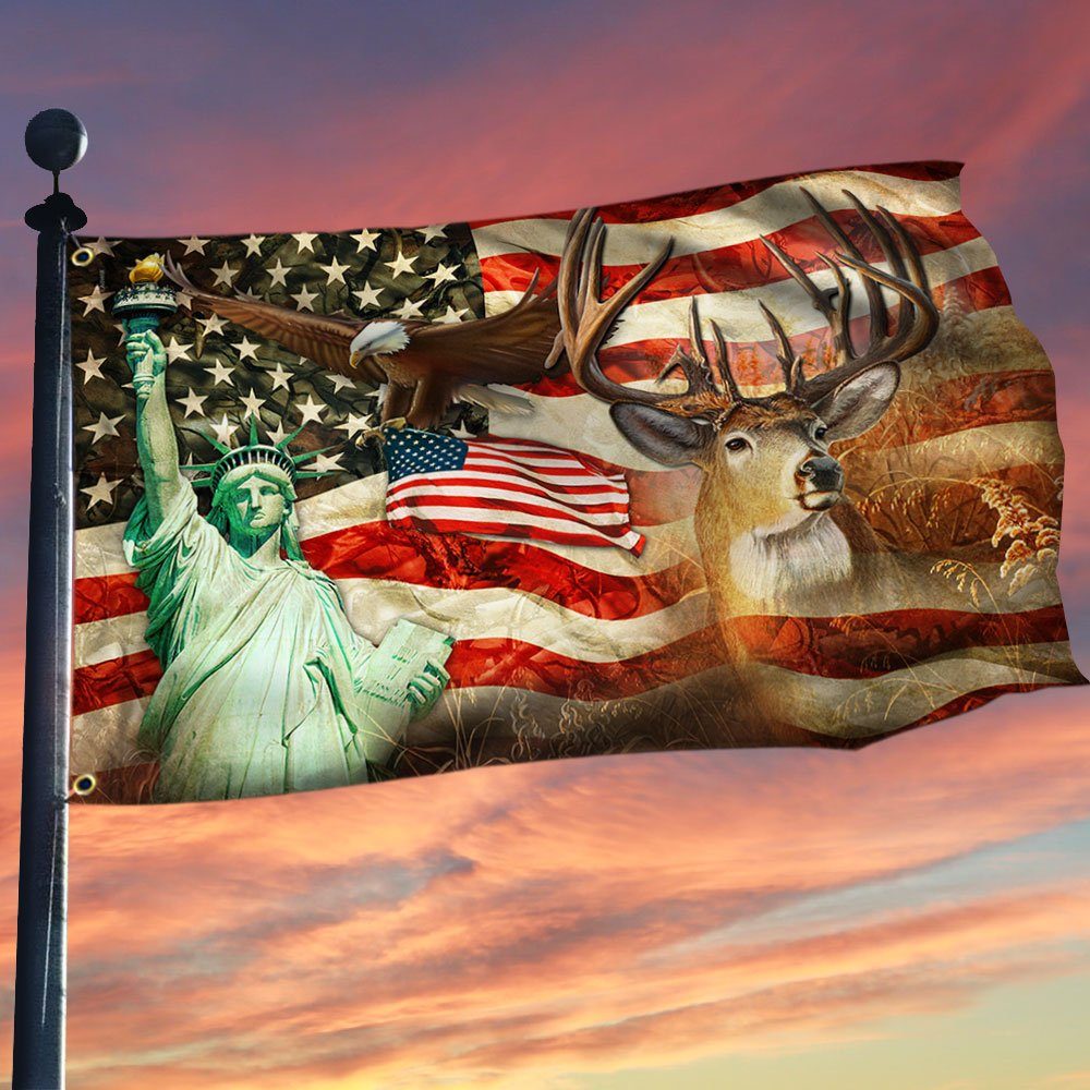 Deer Hunting American Grommet Flag MLN184GF