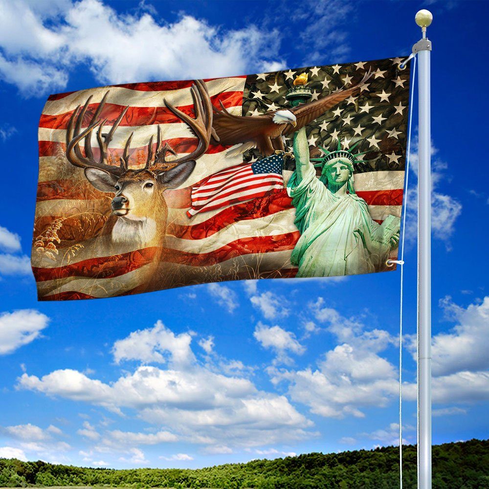 Deer Hunting American Grommet Flag MLN184GF