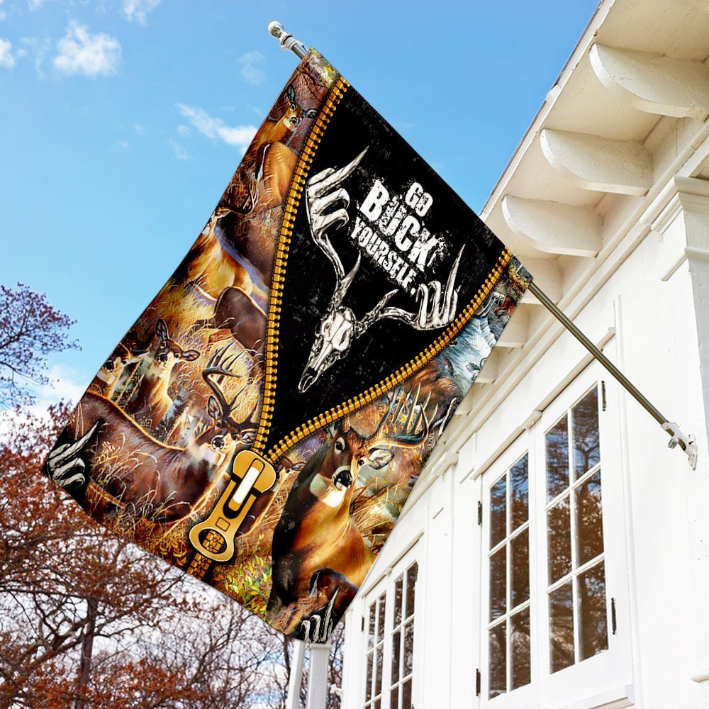Deer Hunting Go Buck Yourself Flag