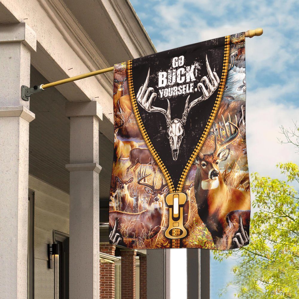 Deer Hunting Go Buck Yourself Flag