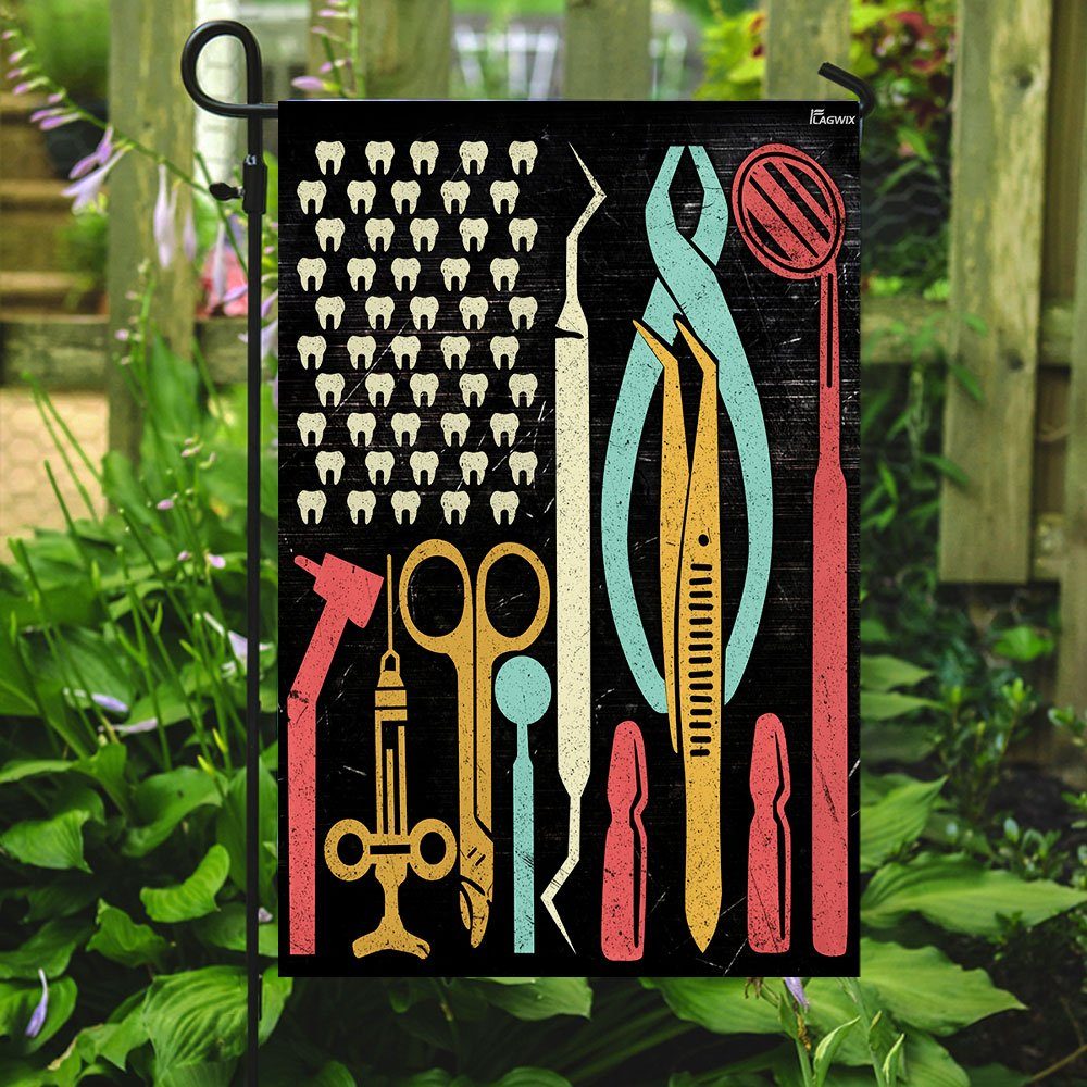 Dentist Dental Hygienist Assistant American 4th Of July Flag