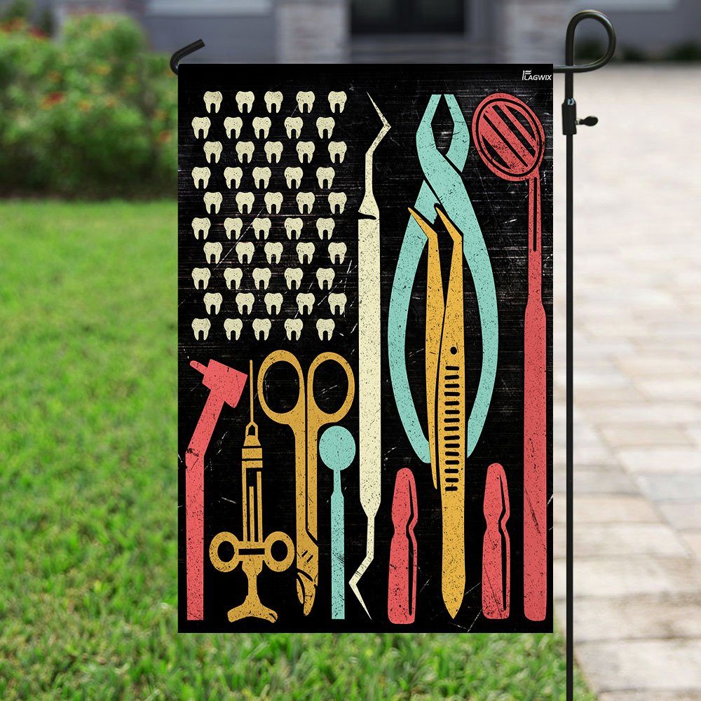 Dentist Dental Hygienist Assistant American 4th Of July Flag