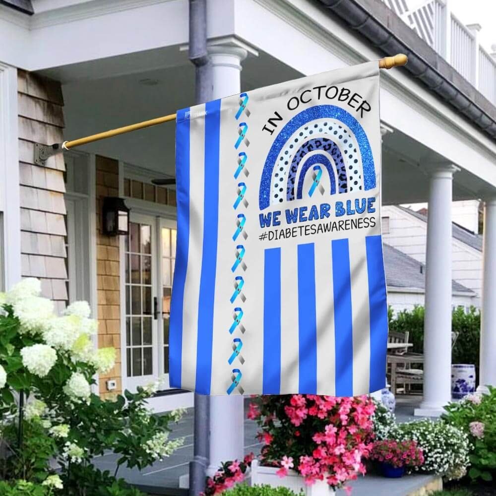 Diabetes Awareness. In October We Wear Blue Flag