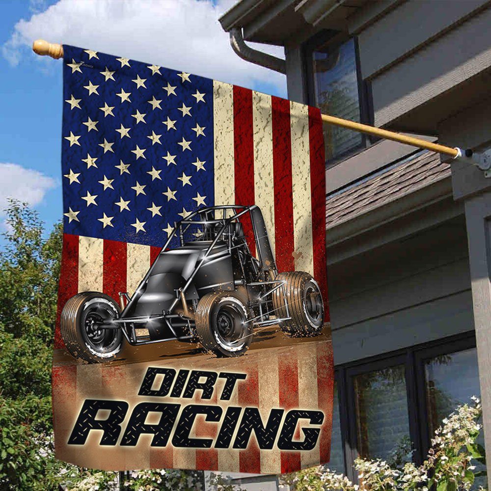 Dirt Racing Flag Non-wing Sprint Car Racing American Flag LHA1702F