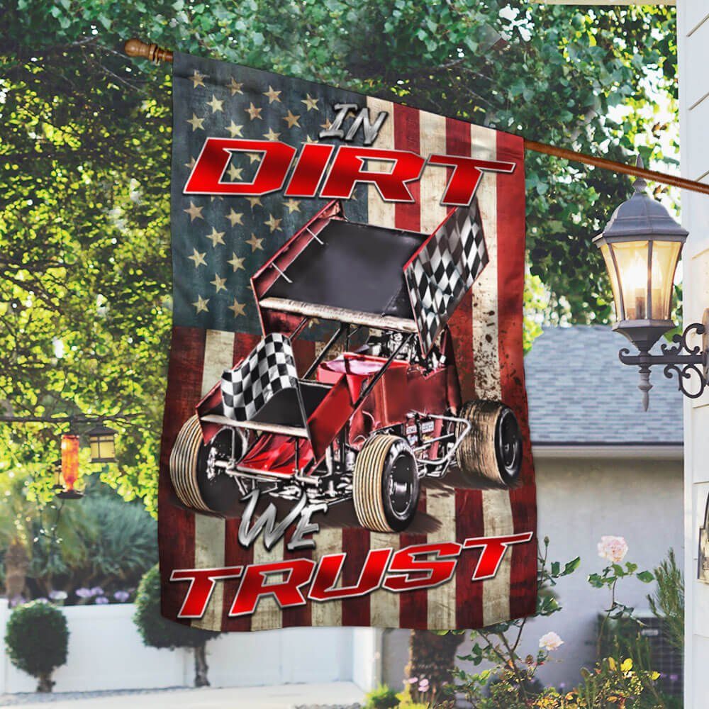 Dirt Track Racing Flag In Dirt We Trust LNT489F