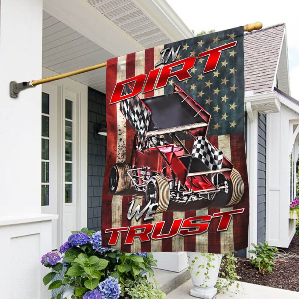 Dirt Track Racing Flag In Dirt We Trust LNT489F