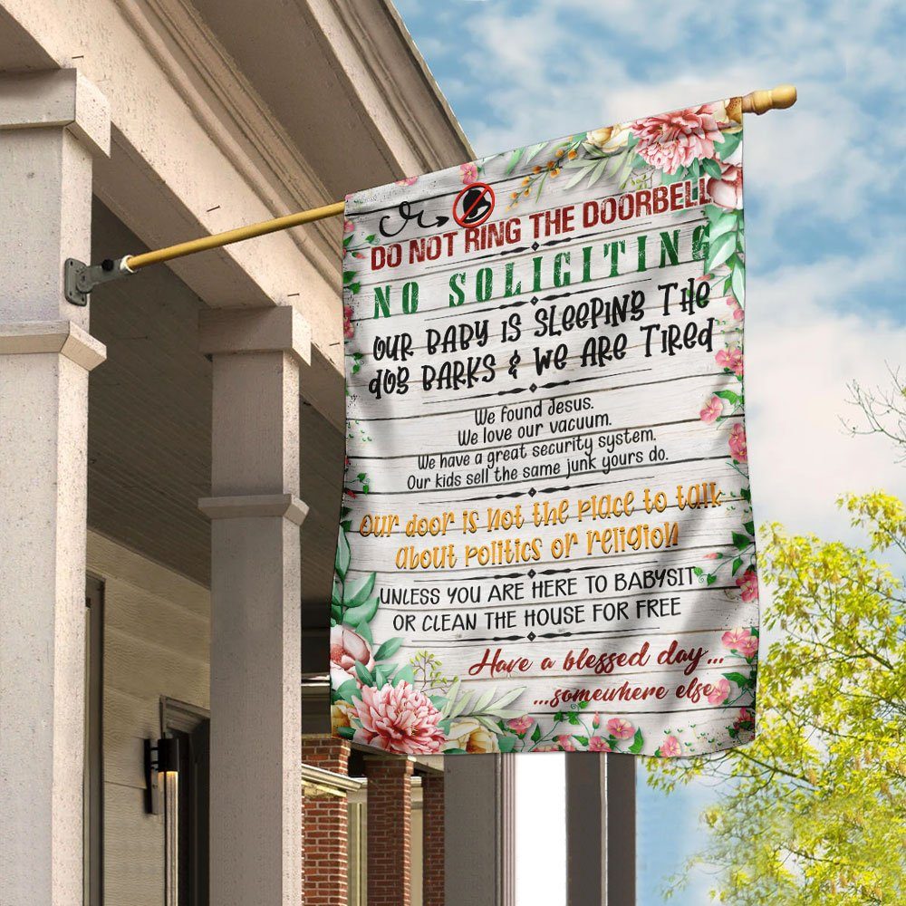 Do Not Ring The Doorbell No Soliciting Our Baby Is Sleeping Flag