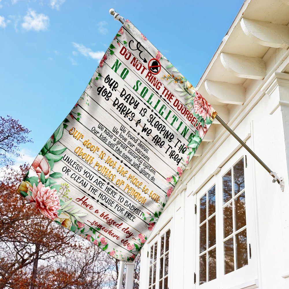 Do Not Ring The Doorbell No Soliciting Our Baby Is Sleeping Flag