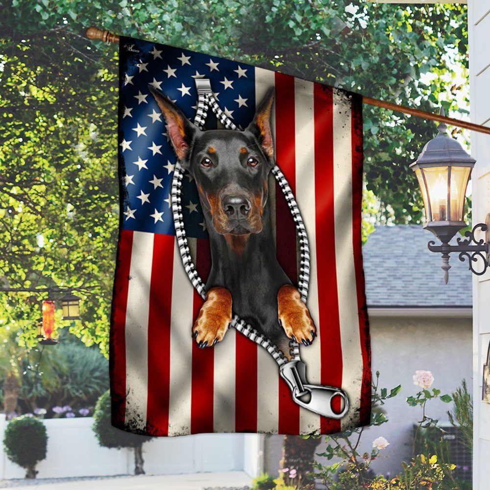 Doberman with US Flag MLH2075F