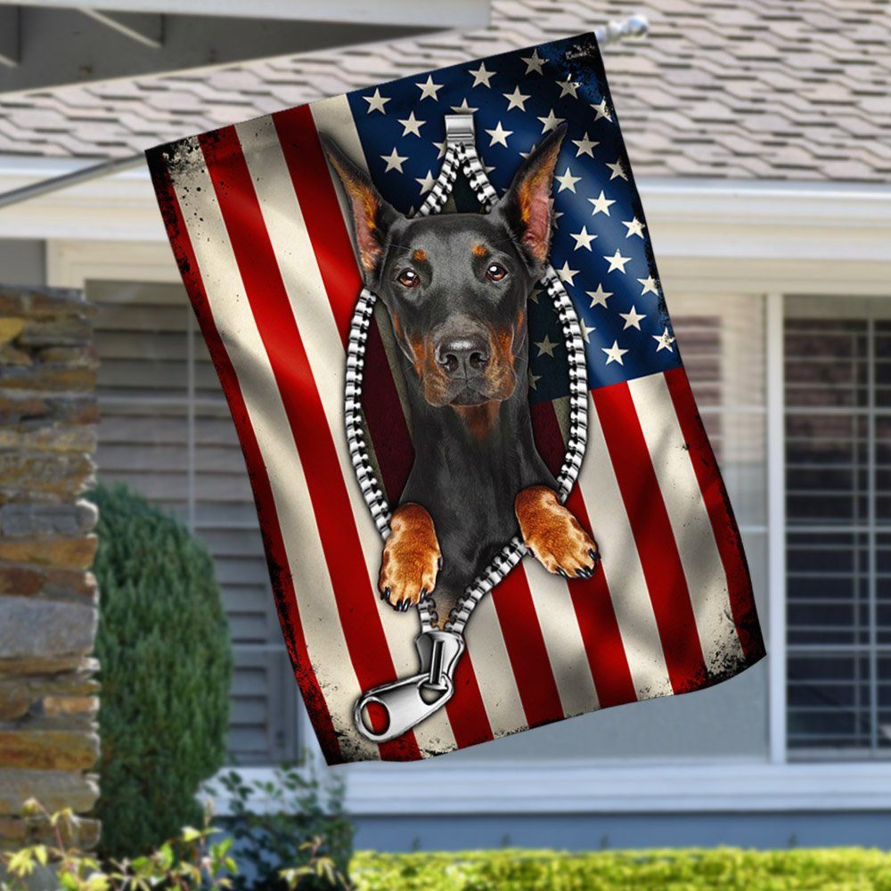 Doberman with US Flag MLH2075F