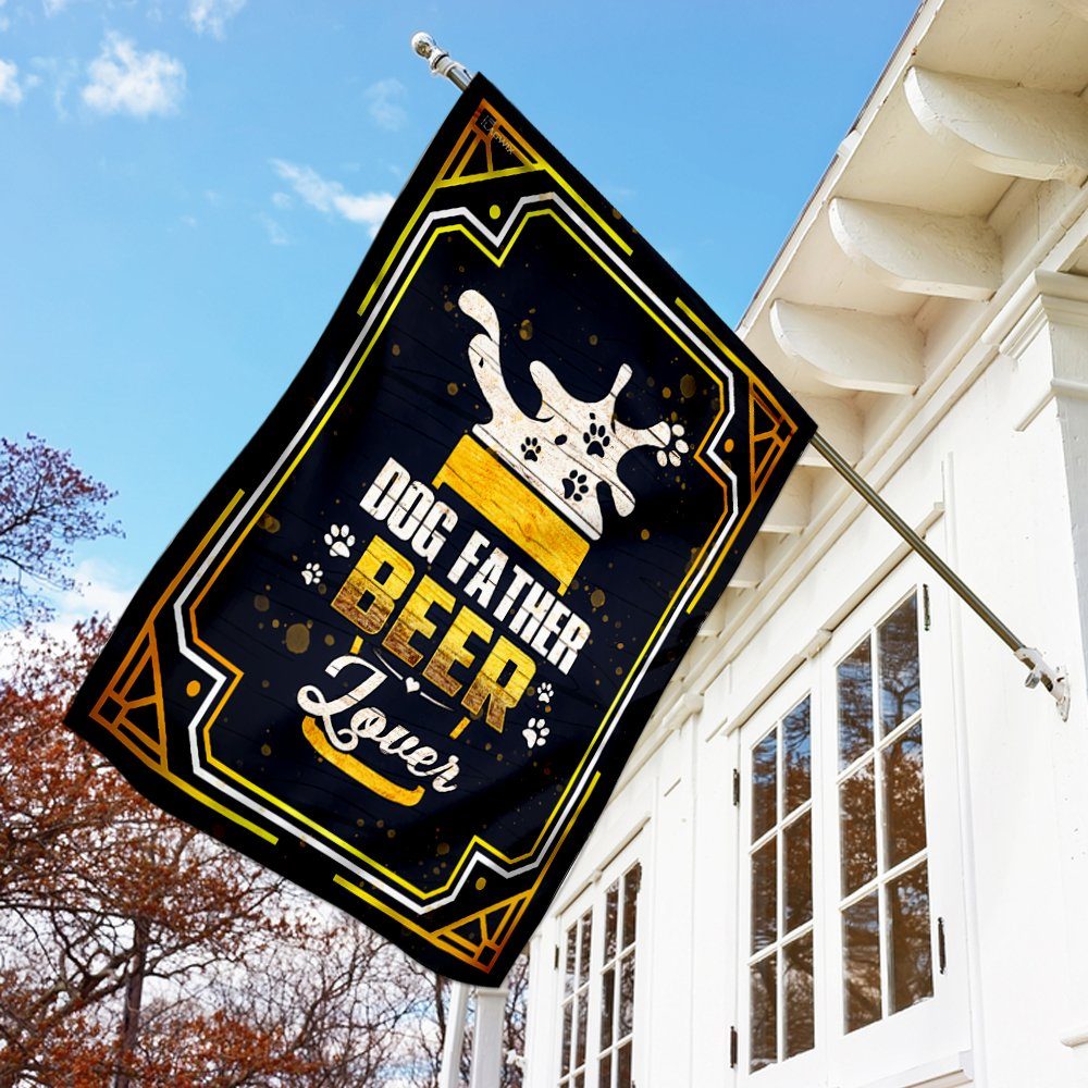 Dog Father Beer Lover Flag