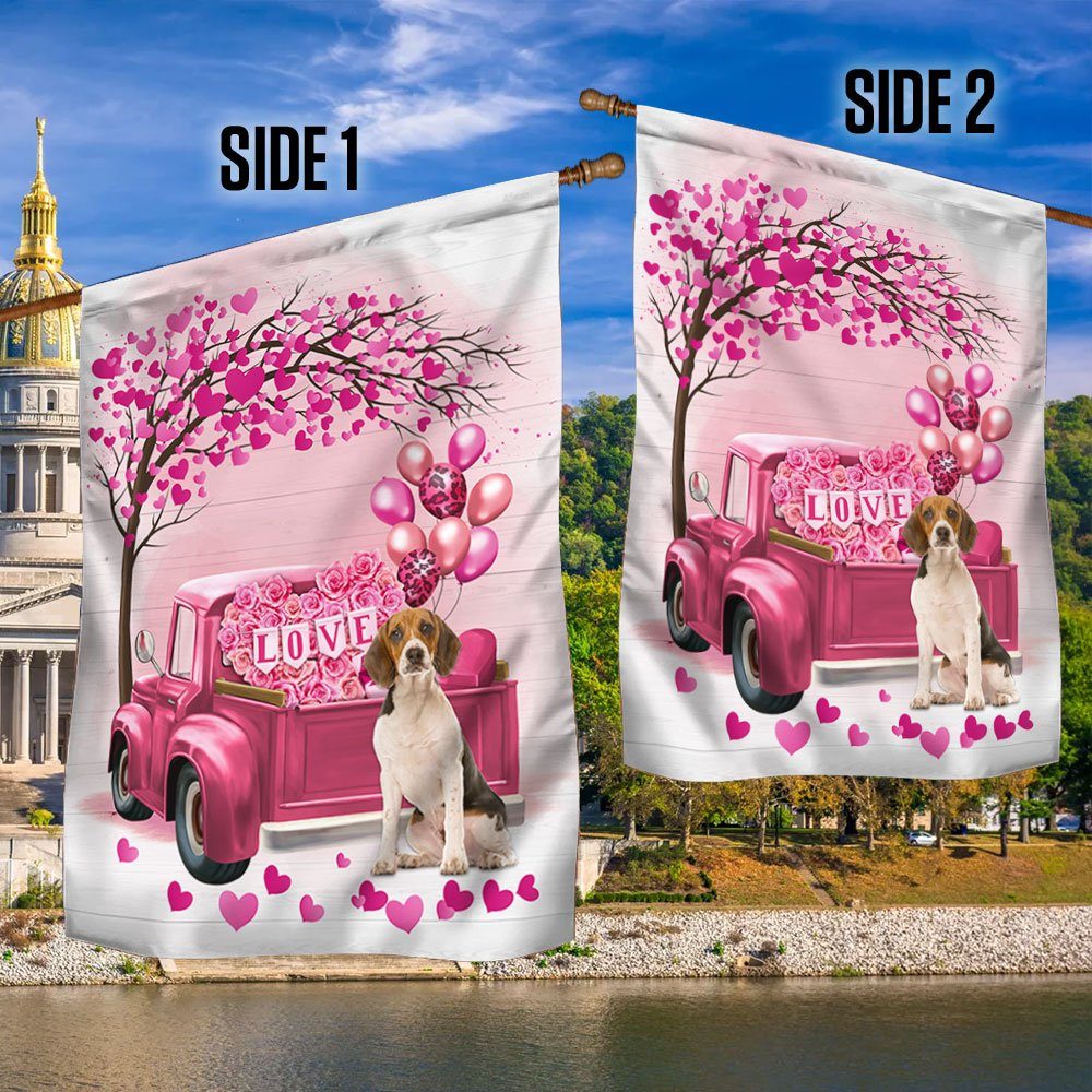 Dog Flag Valentine Beagle Dog Flag QTR380Fv22