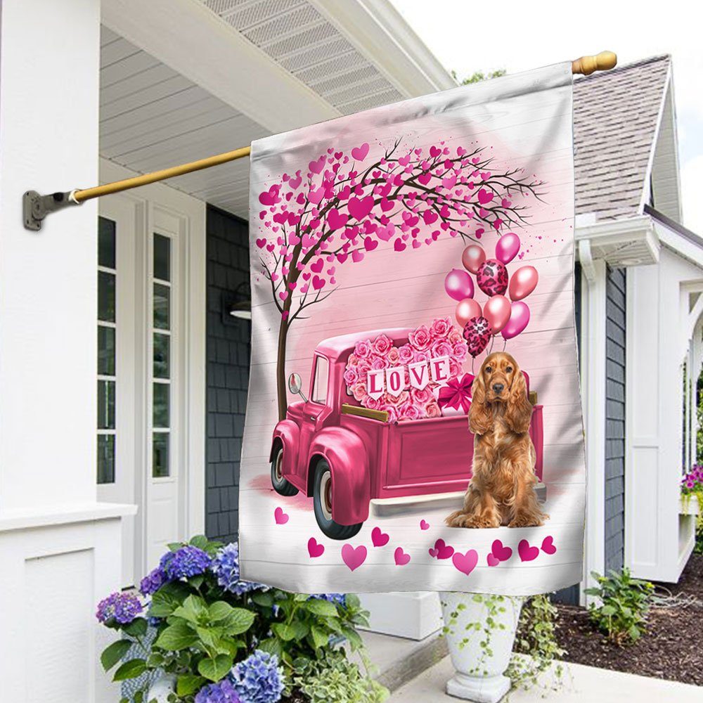 Dog Flag Valentine Cocker Spaniel Dog Flag QTR380Fv2