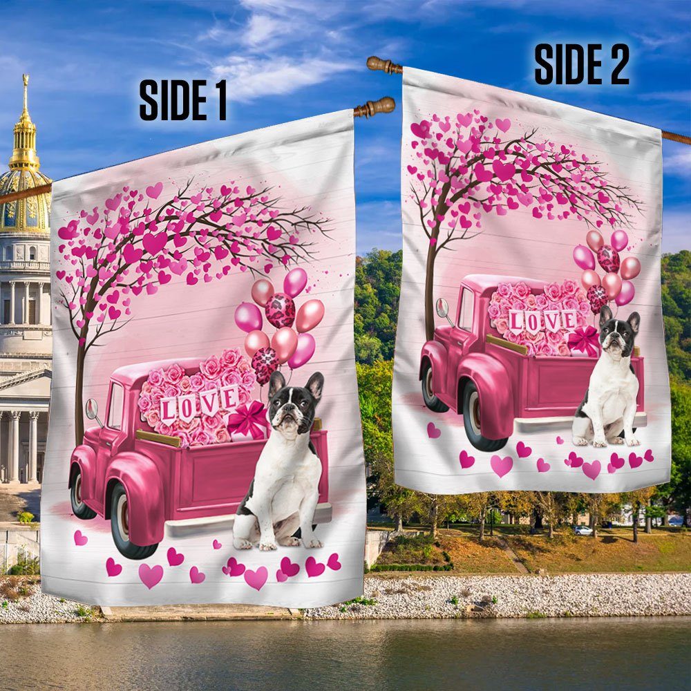 Dog Flag Valentine English French Bulldog Flag QTR380Fv7