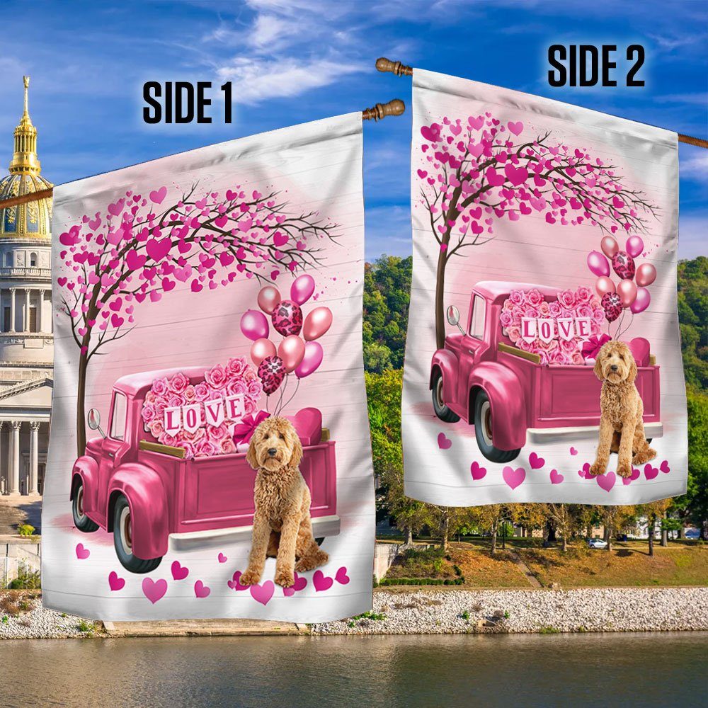 Dog Flag Valentine Goldendoodle Flag QTR380Fv9