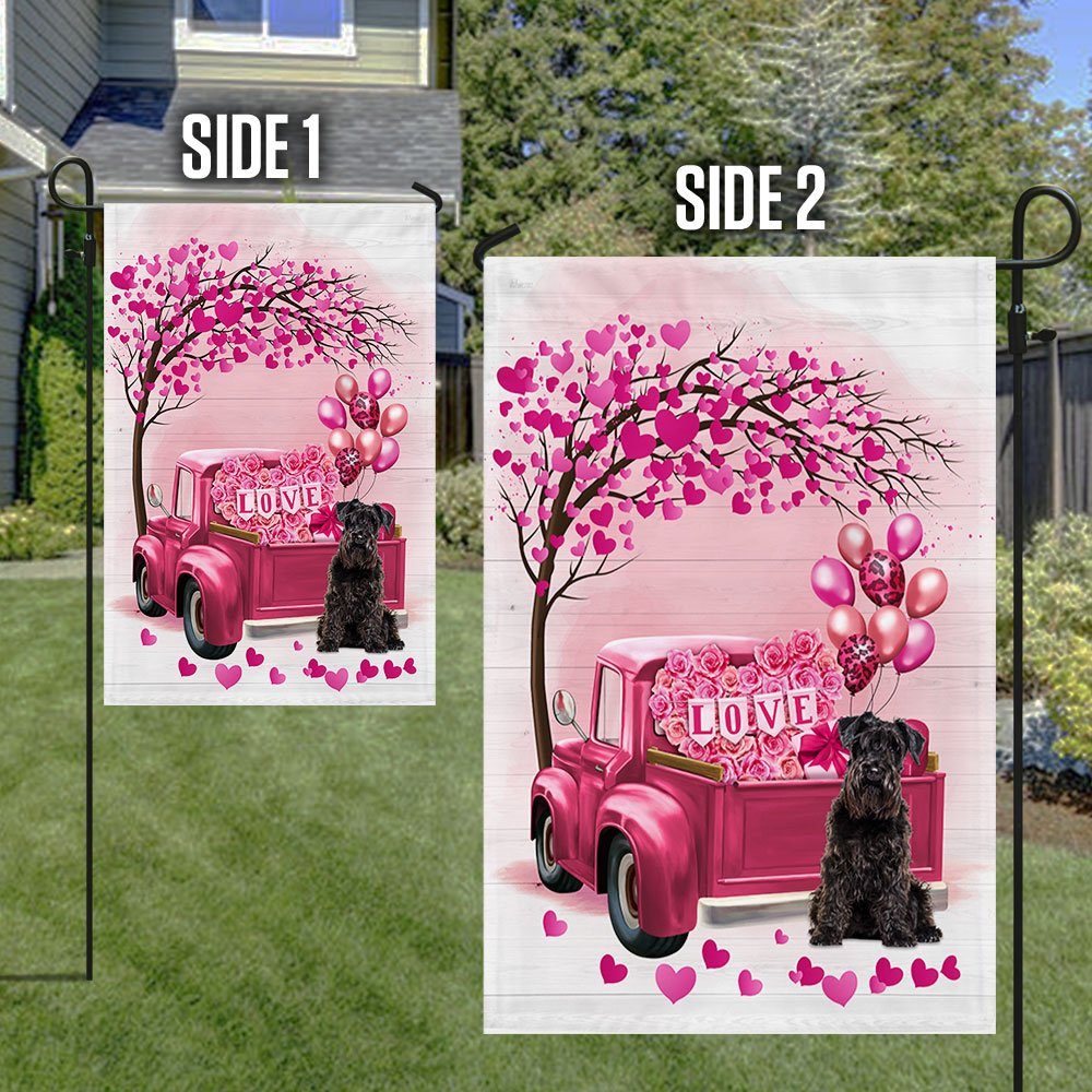 Dog Flag Valentine Miniature Schnauzer Flag QTR380Fv12 Dog Flag Valentine Miniature Schnauzer Flag QTR380Fv12