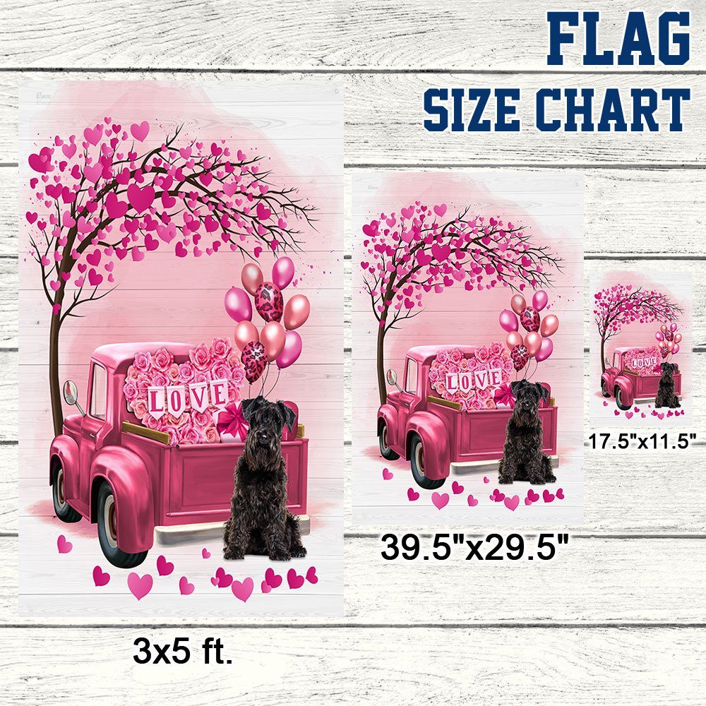 Dog Flag Valentine Miniature Schnauzer Flag QTR380Fv12 Dog Flag Valentine Miniature Schnauzer Flag QTR380Fv12