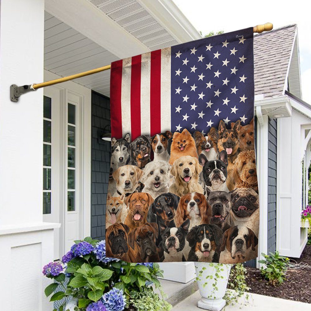 Dog Flags Dog Lovers American Flag TRV1673F
