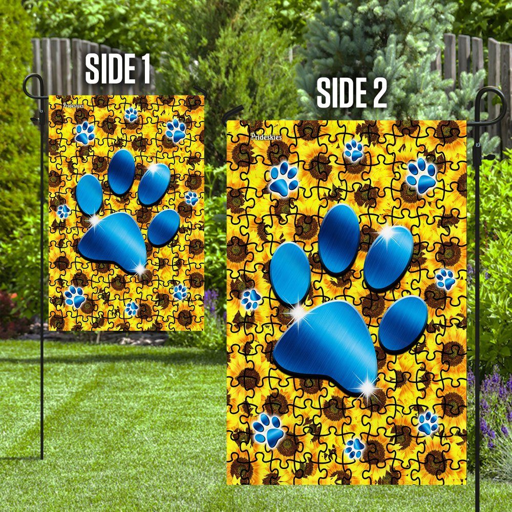 Dog Paws Sunflower Flag Dog Paws Sunflower Flag